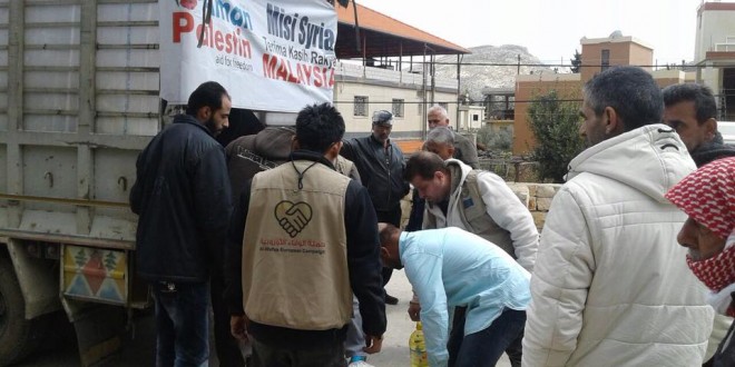 لليوم الثاني تواصل حملة الوفاء تقديم المساعدات للنازحين في البقاع اللبناني